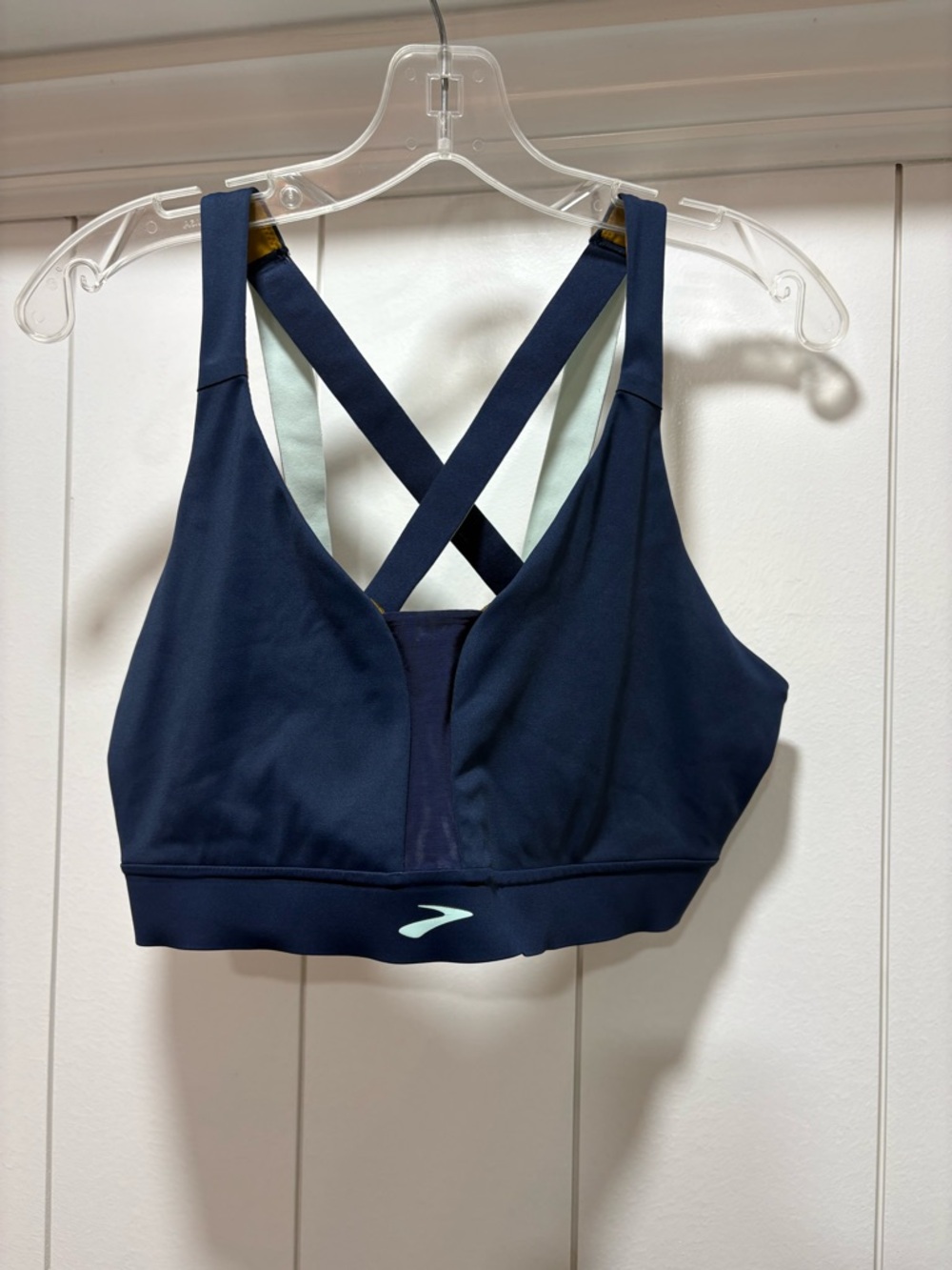 Brooks Drive Plunge Run Bra Womens XXL Blue Support Crossback Running No Pads